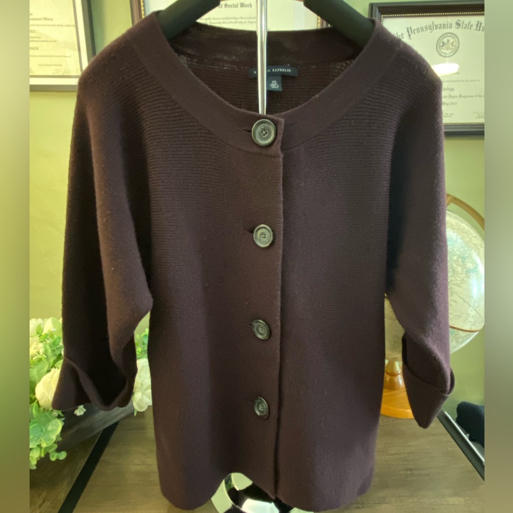 Banana Republic Dark Burgundy Cardigan